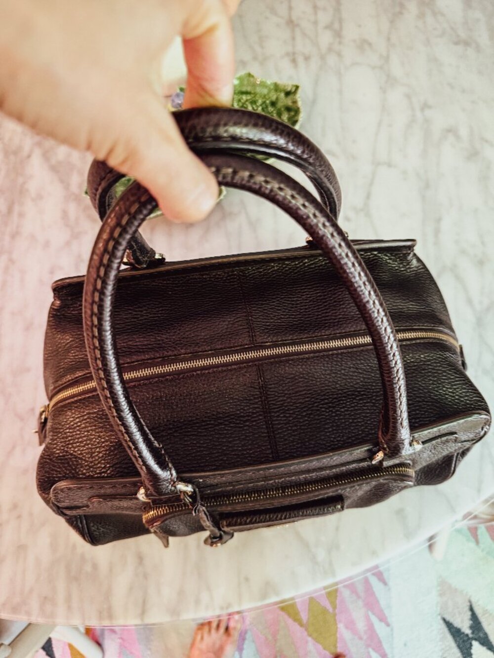 Tod's Brown Leather Girelly Top Handle Bag Authentic